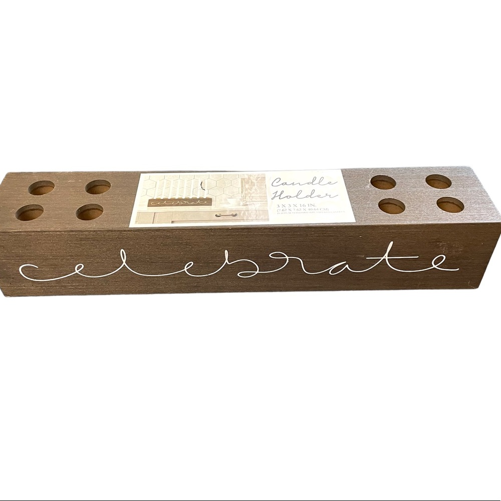 NWT Wood Candle Holder, 16 Tapered Candle Holder